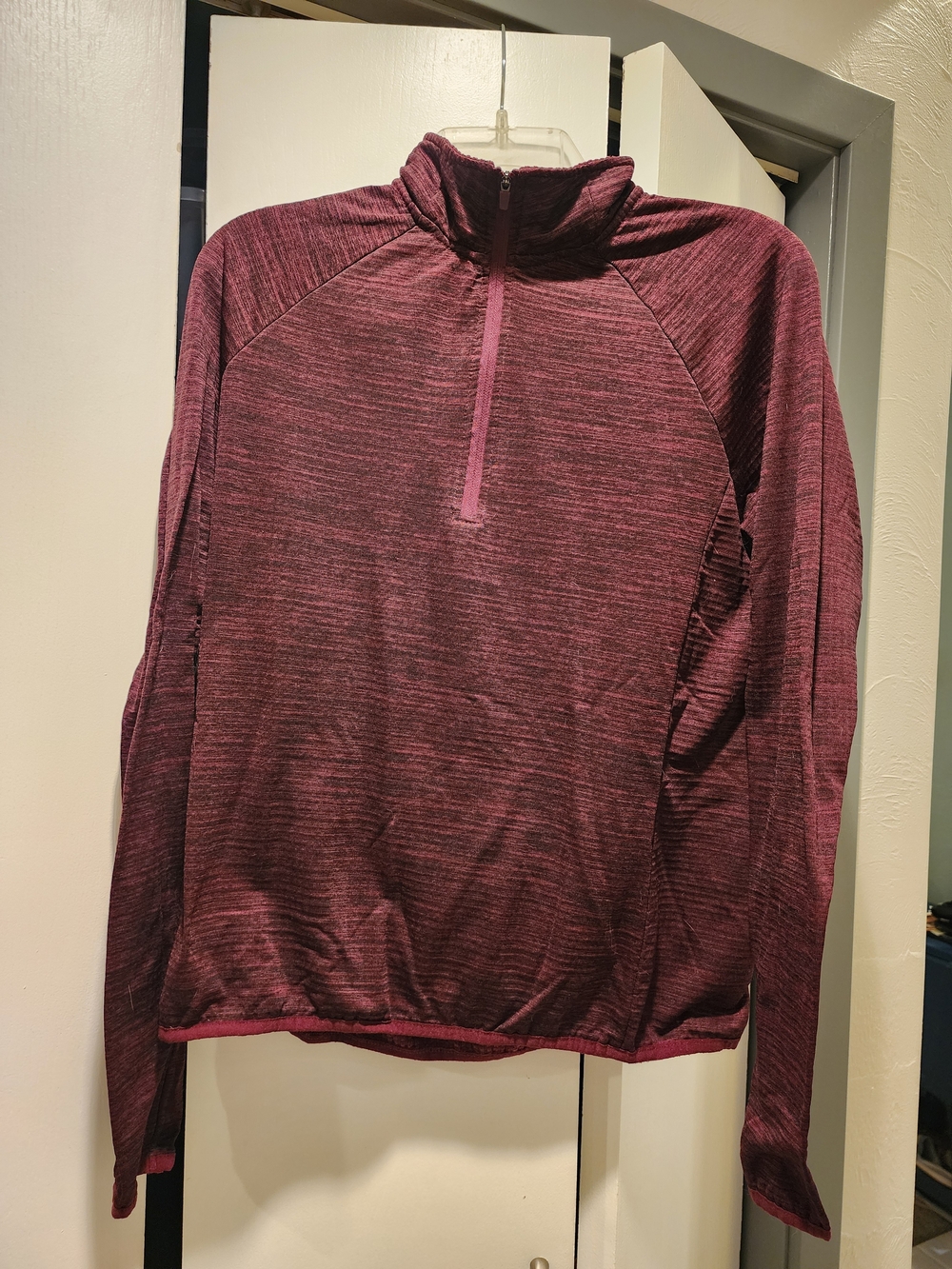 Stoic Half-Zip Active Pullover in Maroon Heather
